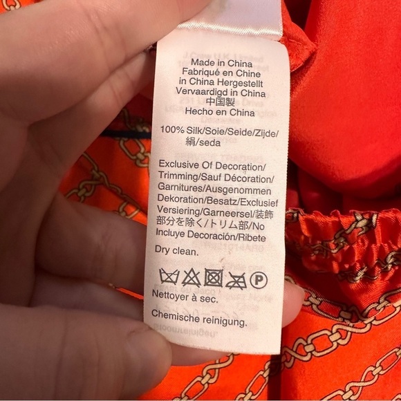 J. Crew Collection Chain Silk Pull-on Cropped Pant Size 4 Red Gold - Picture 8 of 8